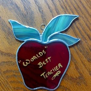 Apple Stained Glass Sun Catcher